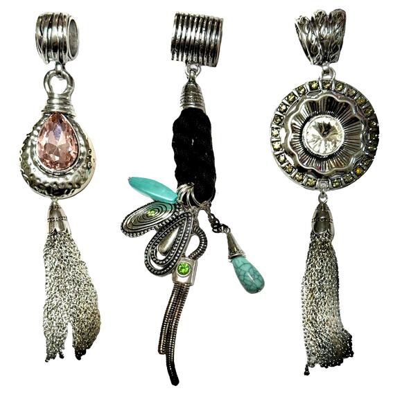 Isabellas Journey 6 Large Scarf Pendants Fashion Jewelry Necklace Slide NWT - Picture 8 of 13